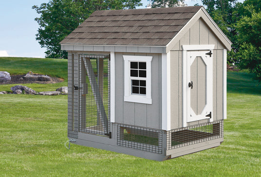 A46C Combination Chicken Coop – 4'x6' Premium Amish-Built Home for 3-5 Chickens