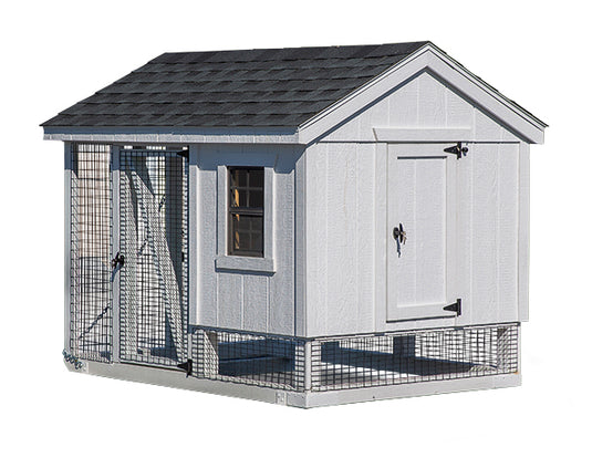 A57C Combination Chicken Coop – 5'x7' Premium Amish-Built Home for 5-7 Chickens