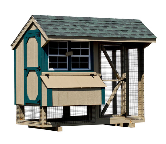 Q48C Combination Chicken Coop – 4'x8' Premium Amish-Built Home for 6-8 Chickens