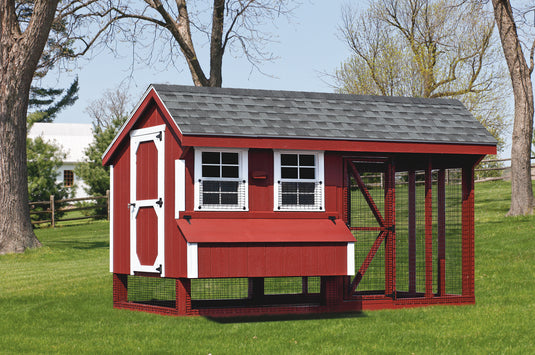 Q612C Combination Chicken Coop – 6'x12' Premium Amish-Built Home for 14-16 Chickens