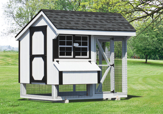 Q68C Combination Chicken Coop – 6'x8' Premium Amish-Built Home for 10-12 Chickens