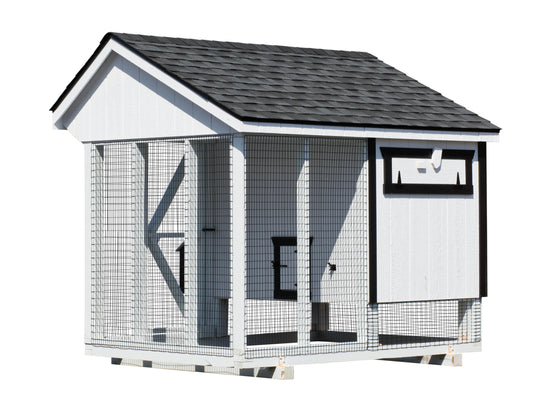Q68C Combination Chicken Coop – 6'x8' Premium Amish-Built Home for 10-12 Chickens