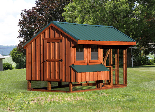 Q712C Combination Chicken Coop – 7'x12' Premium Amish-Built Home for 15-20 Chickens