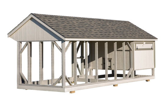 Q720C Combination Chicken Coop – 7'x20' Premium Amish-Built Home for 15-20 Chickens