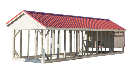 Q732C Combination Chicken Coop – 7'x32' Premium Amish-Built Home for 15-20 Chickens