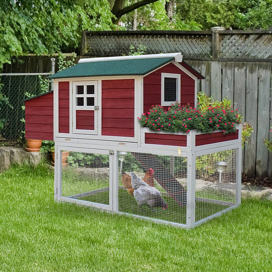 PawHut Small Chicken Coop with Run - Up to 2 Chickens