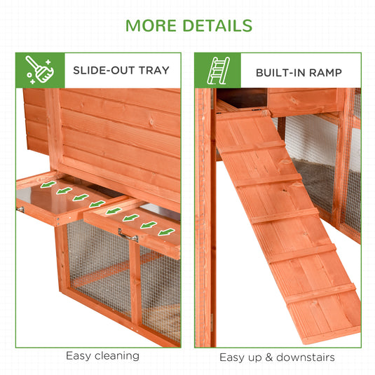 PawHut Chicken Coop with Run - Up to 8 Chicken