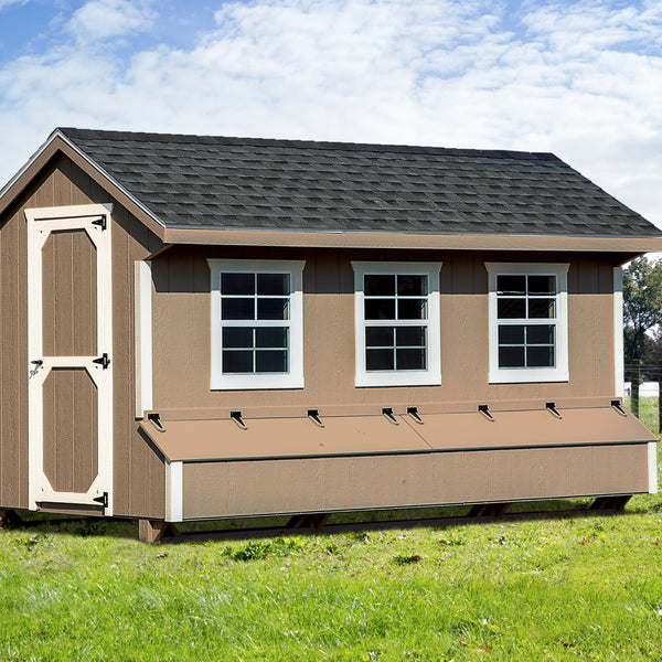 Q716 Quaker Chicken Coop – 7'x16' Premium Amish-Built Home for 50-55 Chickens