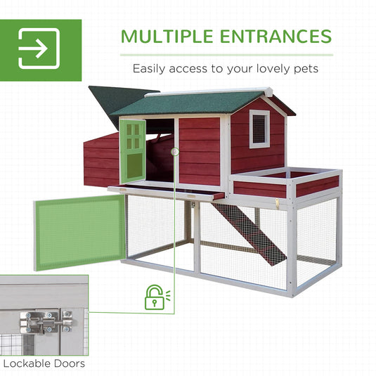 PawHut Small Chicken Coop with Run - Up to 2 Chickens