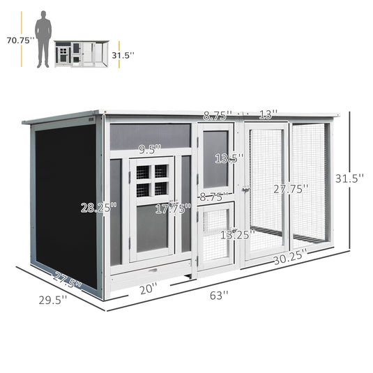 PawHut Small Chicken Coop with Run - Up to 2 Chickens